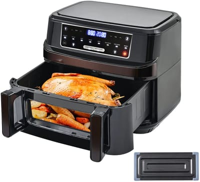 Studio Lyma Airfryer XXL - 12 liter - Instelbaar één of twee kookvakken - Dual zone technologie - 8 programma's - Met verlichting