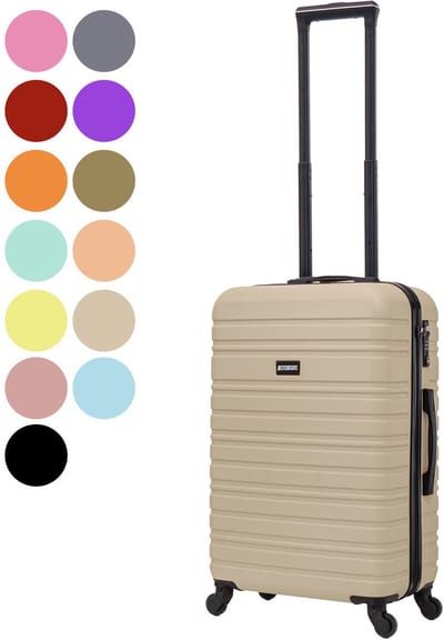 BlockTravel® Handbagage Koffer - Carryon Koffer 39L - Reiskoffer met Wielen - Trolley Handbagage 58cm - Afneembare Wielen - TSA-slot - 4 Spinner Wielen - Champagne