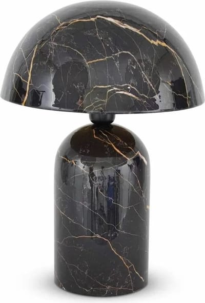 Safaary - Tafellamp Oosters Zwart Marmer Mushroom Ø 31 x 46cm