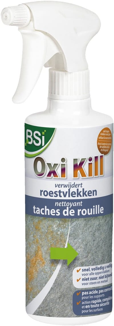 BSI - Oxi kill Roestverwijderaar - Anti-roest middel voor vlekken op metaal, tegels, terrassen en paden - 500 ml