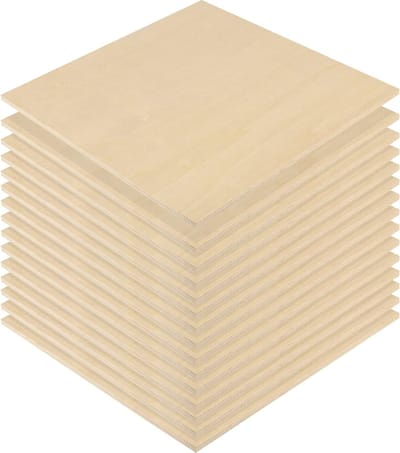 15 Stuks Onbehandeld Hout Vierkante Planken 254 x 254 x 6mm voor DIY Klussen en Creatieve Projecten