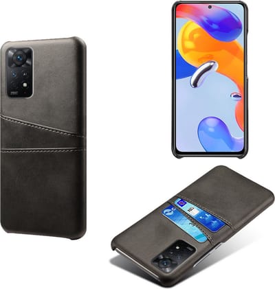 Backcover met Opbergvakjes + PMMA Screenprotector voor Xiaomi Redmi Note 11 Pro 4G/5G _ Zwart