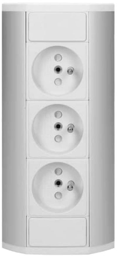 Meubelcontactdoos Stopcontact 3x2P+Z - Wit en Zilver