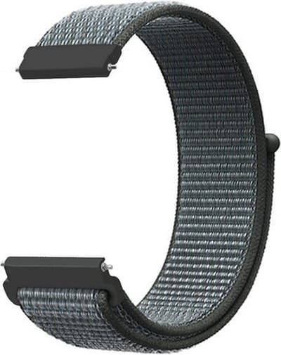 By Qubix Sport Loop nylon bandje 20mm Donkergrijs blauw gemêleerd Geschikt voor Samsung Galaxy Watch 7 (40 & 44mm) Galaxy Watch FE Galaxy Watch 6 Galaxy Watch 6 Pro Galaxy Watch 5 5 Pro Galaxy Watch 4 4 Classic Active 2 Watch 3 (41mm)