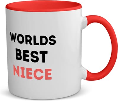 Akyol - worlds best niece koffiemok - theemok - rood - Nicht - de beste nicht - verjaardagscadeau - verjaardag - cadeau - cadeautje voor nicht - nicht artikelen - kado - geschenk - gift - 350 ML inhoud