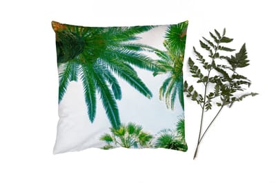 Sierkussens - Kussentjes Woonkamer - 40x40 cm - Palmbladeren - Lucht - Zomer - Tropisch