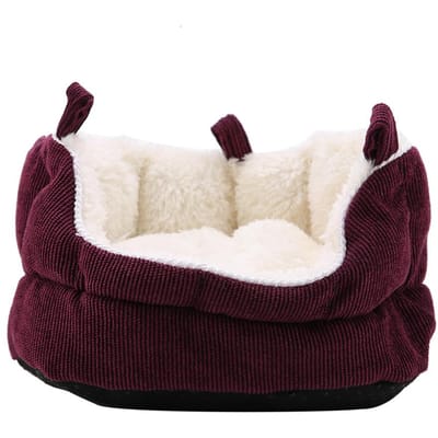 Kleine Dieren Winter Warm Bed Huis Wasbaar Huisdier Nest Sofa Vierkant Hangend Bed rood