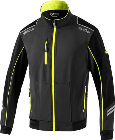 Sparco Light-Shell Jas Tech Austin Softshell Jas - Zwart — Geel