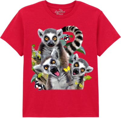 KIDS Ringstaart Maki Lemur Selfie The Coloured House KIDS T-shirt XL