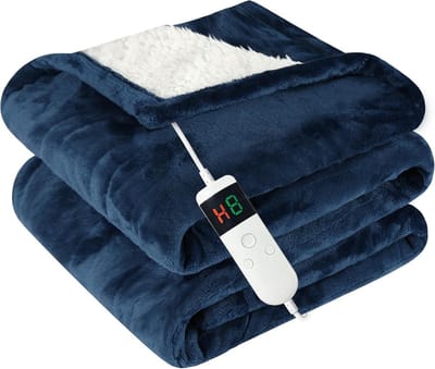 Elektrische deken 130x180 cm met 10 warmtestanden en timer | Oververhittingsbeveiliging