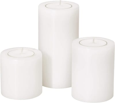 Set van 3 Theelichthouders met Kaarsvorm, Inclusief Verschillende Hoogtes (6, 8, 10 cm)