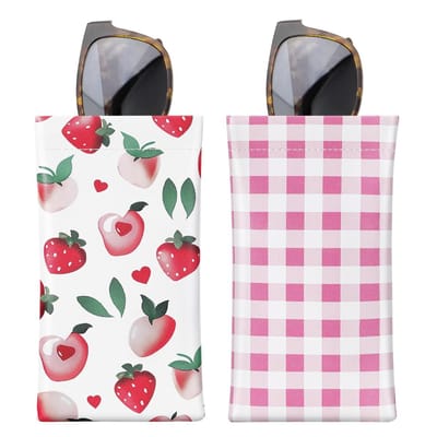 Dailygoods- Zonnebrilhoes - Opvouwbaar PU Hoesje - Antikras Brilhoesje - 2 Stuks - Voor Dames/Heren - Inclusief Schoonmaakdoek - Brilhoes