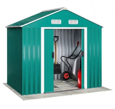 DnA® Tuinhuis - Tuinhuis Hout - Tuinhuisjes Metaal - Groen - 132cm x 188cm x 196cm