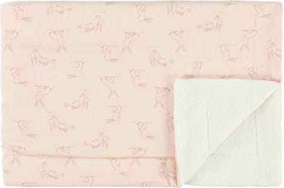 Trixie babydeken fleece 75x100cm Rosy Rabbit - roze knuffeldeken.