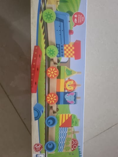 Playtive Stapeltrein - Hout - 56.5x8.2x13cm - 25-delig