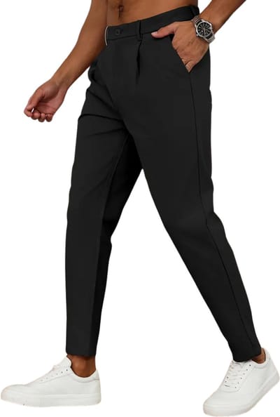 Bovista Pantalon Heren - Chino - Golfbroek - Nette Broek - Elastische Tailleband - Volwassenen - Zwart - S