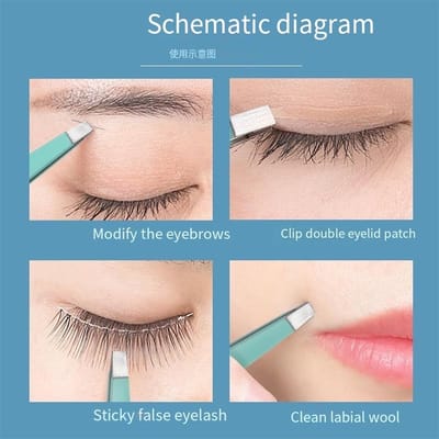 Pincet - Wenkbrauw pincet ontharingspincet - Gezichts make-up - Roestvrij staal 430 - Paars