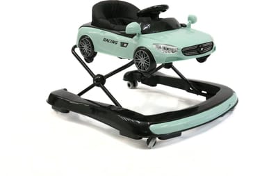 Bo Jungle - Loopstoeltje baby - Loopwagen Walker - Afneembare auto - Verstelbaar - Walker Poppy Green