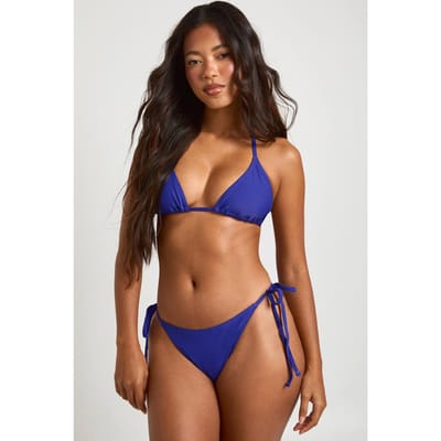 boohoo Dames Essentials Bikinibroekje Met Strikbandjes Aan De Zijkant | Violet | Maat: 42