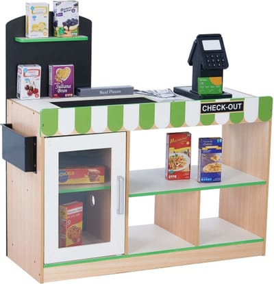 Teamson Kids Kassier - Kinderspeelgoed - Rollenspel Speelgoed - Groen/Hout