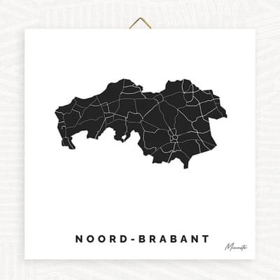 Tegeltje Brabant 15x15cm inclusief hanger - Keramiek - Cadeau - Tegels