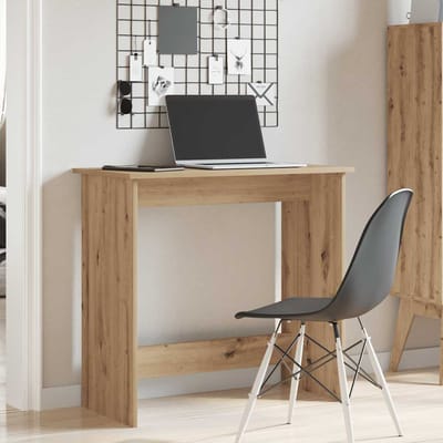 vidaXL - Bureau - 80x40x75 - cm - bewerkt - hout - artisanaal - eikenkleurig