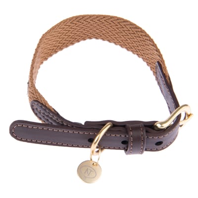 Halsband Nomad Tales Bloom, caramel - Maat S: 36 - 40 cm Halsomvang, B 25 mm