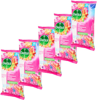 5x 80 vochtige doekjes - Kersenbloesem - Power & Fresh - Voordeelverpakking - Voor het reinigen van elk oppervlak - Multi reinigingsdoekjes