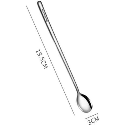 Roestvrijstalen Lepel met Lange Steel Lange Lepel Theelepel Koffieroerlepel IJscoupe Honing Dessertlepel Keuken Tafelgerei gray