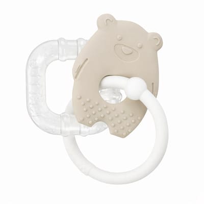 Nattou Silicone koelbijtring - Bijtspeelgoed Baby - Verkoeldende Bijtring - Klei