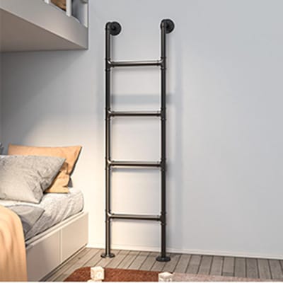 Hoogslaperladder Wandmontage - Zoldertrap Keldertrap - Ruimtebesparend Klimmen - Noodladder Veiligheid - 1 tot 24 Meter - Zwart Metaal