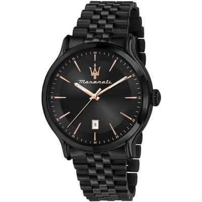 Maserati Epoca Limited Edition Roestvrij Staal Zwarte Wijzerplaat Quartz R8853118022 100M Herenhorloge zwart