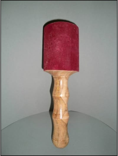 Aanslagstok leer rood 5,5 cm - 18 cm (nr7)