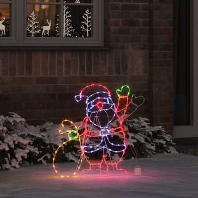 vidaXL - Kerstmanlicht - met - 168 - LED - Multikleur - 58.5 - x - 60 - x - 1.3 - cm - IJzer