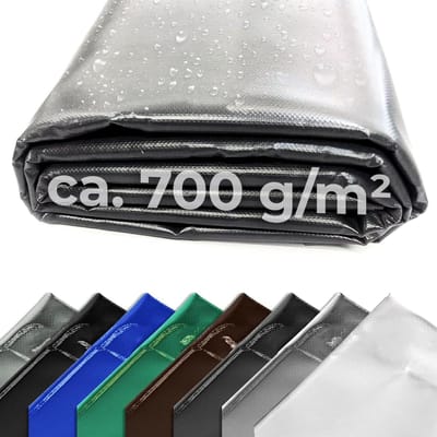 Vrachtwagenzeil PVC - Afdekzeil Robuust - Bescherming Materialen - 100% Waterdicht UV-bestendig - 1m x 2.50m - Donkergrijs