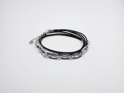 Colure® wikkelarmband jasseron robuust ovaal gecombineerd zwart