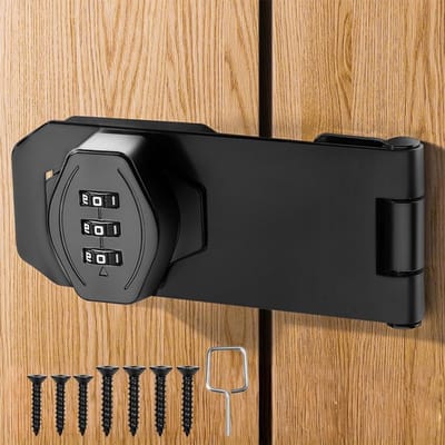 Veiligheidsslot voor kasten, RVS sluiting met wachtwoord, draaideurslot voor binnen en buitengebruik, ideaal voor schuren en tuinen (10 cm)