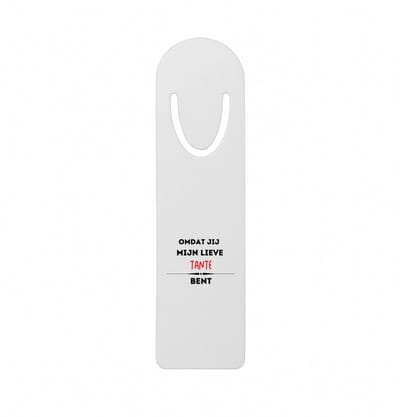 Hacebo® - omdat jij mijn lieve tante bent metalen boekenlegger - Tante - de liefste tante - verjaardag - cadeautje voor tante - kado - geschenk Bladwijzer boekenleggers - 12.7 cm x 3.2cm