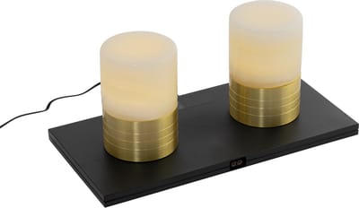 QAZQA alessia - Art Deco Dimbare LED Draadloze Oplaadbare Tafellamp USB met Dimmer - 1 lichts - H 12 cm - Goud - Buitenverlichting