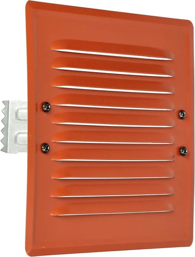 Ventilatie rooster - Afvoerrooster insectenwering - Verse lucht binnen - Weerbestendig staal - 165 x 165 mm - Baksteenrood