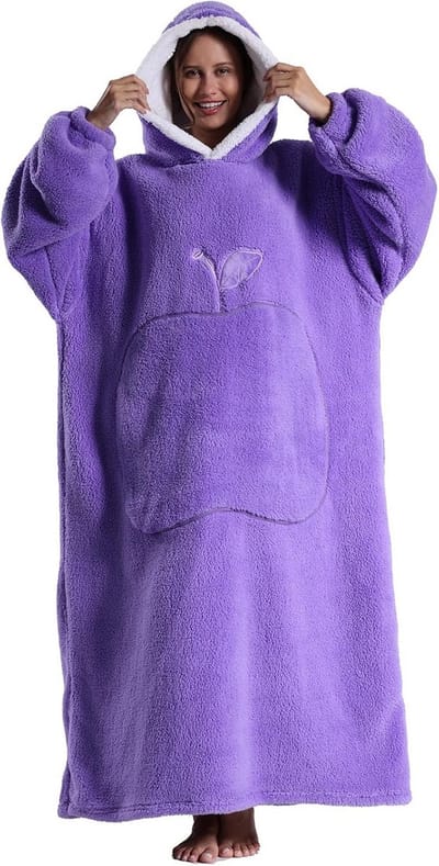 Extra Lange Oversized Draagbare Deken Hoodie met Capuchon en Zak