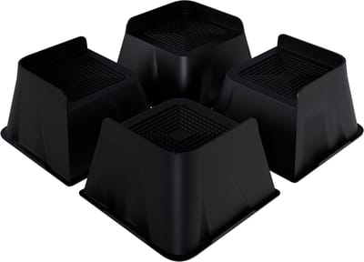 NAIZY 4-delige Meubelverhogers 7,5 cm tafelverhoger bedverhoger tafelpootverlenging bedverhoger meubelverhoger tafelverhoger voor meubels tafel stoel bank zwart, L-type