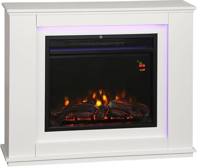 Elektrische sfeerhaard wit - 1000W/2000W - Realistisch vlameffect 12 kleuren - Woonkamer - 98x25x80cm