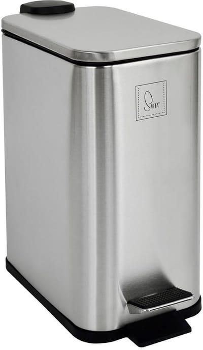 Afvalemmer 5L - Rechthoekige pedaalemmer met softclose deksel voor badkamer en keuken