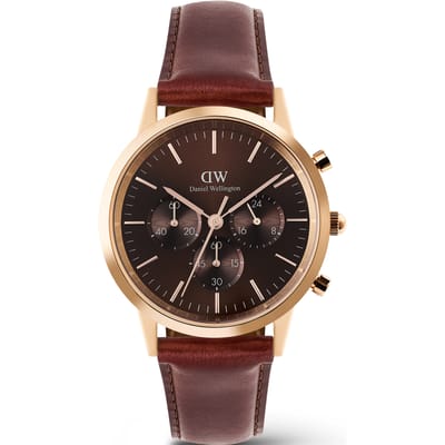 Daniel Wellington DW Watch Iconic Chronograph St Mawes Amber RG 42mm Rose Gold
