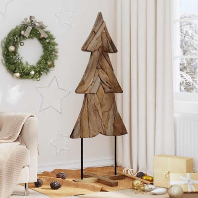 vidaXL - Kerstboom - met - standaard - Bruin - 151 - cm - Massief - teakhout