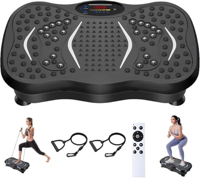 Trillingsplaat Oefenmachine - Fitness Platform - Lichaamsvorm Bereiken - 120 Snelheden Instelbaar - 204 kg Capaciteit - Zwart