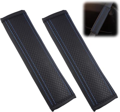 2 Stuks Zachte Autogordel Kussens - Universele Gordelbeschermers voor Volwassenen en Kinderen in Zwart en Blauw