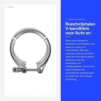 V-bandklem 2,5 inch - Turbo-uitlaatklem - Roestvrij staal - Auto/motorfiets - Hoogwaardige constructie - Veelzijdig gebruik