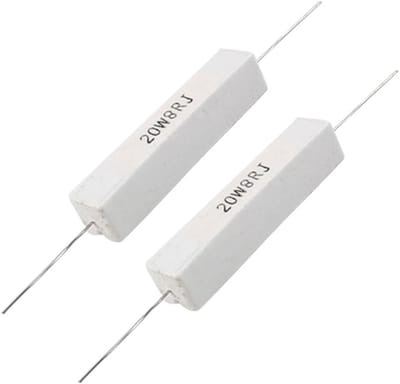 Keramische Weerstand - Cement Weerstand - Elektronica Reparatie - Draadgewonden Constructie - 20W 8 Ohm - Wit